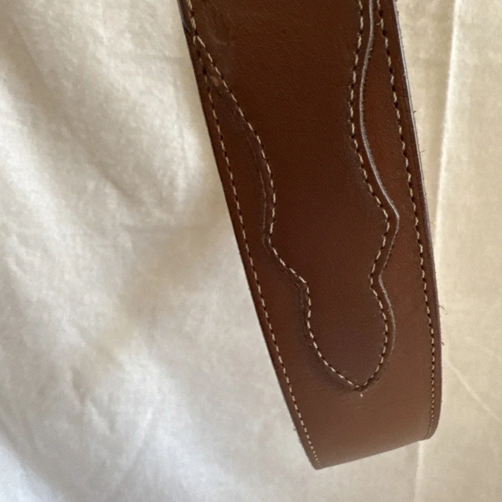 Vintage Belt Dun Dee Sz 38 Leather Brown Classic Western 1 3/8